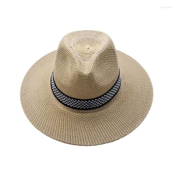 Chapeaux à large bord M2EA décontracté maille Cowboy chapeau été grand bord parasol pêche au soleil pour équitation escalade croisière randonnée cyclisme