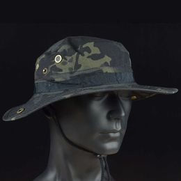 Chapeaux à large bord Mege Tactical Camouflage Bonnie Hat US Army Military Outdoor Hunting Randonnée Panama Summer Sun Bucket Cap Airsoft Paintball Gear R230308