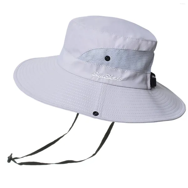 Chapeaux à large bord hommes respirant maille soleil été anti UV seau chapeau pour femmes Boonie casquette mâle cyclisme en plein air randonnée