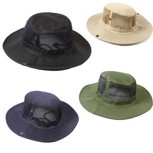 Brede rand hoeden mannen buiten camping vissen cap zon bescherming boonie hoed canvas vrouwelijk gorras hombre casquette homme homme