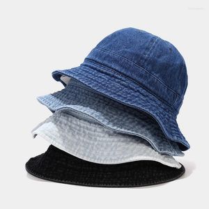 Brede rand hoeden heren emmer hoed denim visser dames joker algemene outdoor zonbescherming zomer zonnebrandcrème zonnebrandcrème panama cap elob22