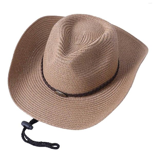 Sombreros de ala ancha para hombre, sombrero de sol de verano, vaquero de paja, pesca al aire libre, senderismo, gorras de playa, transpirables, Anti Uv, Gorras grandes