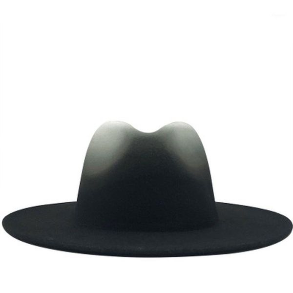 Sombreros de ala ancha para hombre, sombrero de fieltro de Color sólido, vestido Formal de boda, gorras de Jazz, cinturón de banda, color caqui, Beige, Otoño Invierno, sombreros de mujer 1