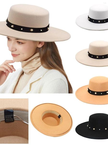 Sombreros de ala ancha para hombre, Fedora de invierno para mujer, elegante sombrero de cubo de lana, sombrero Vintage de los años 20 con forro