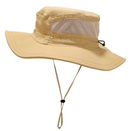 Chapeaux à large bord Mesh SunProof QuickDry Bucket Hat Big Head Household Léger Respirant Doux UVProof Wide Brim Cover Hat Summer Beach Hat R230308