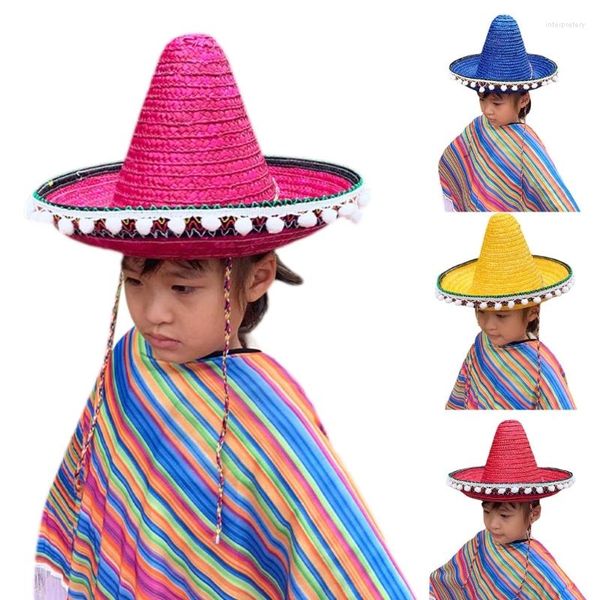 Chapeaux à bord large mexicains sombrero à bord de soleil paille à la paille de soleil chic