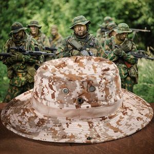 Chapeaux à large bord Multicam Boonie Chapeau Militaire Camouflage Tactique Cap Seau Chapeaux Armée Sports Chasse En Plein Air Randonnée Pêche Soleil Protecteur Cap R230308