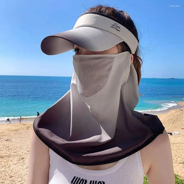 Wide Brim Hats Neck Face Protection Suncreen Hat Breatchable Tip Silk Châle vide Top Shade Femmes