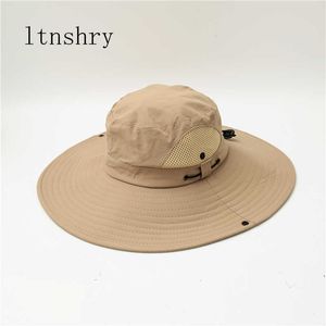 Sombreros de ala ancha Nueva gorra táctica Militar Boonie Bucket Hat Transpirable Hombres Deportes al aire libre Sun Bucket Cap Pesca Senderismo Caza Sombreros color sólido R230214