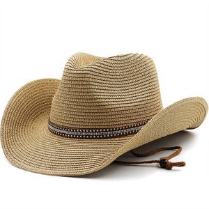 Chapeaux à large bord Nouveau Seau d'été pour femmes West Cowboy Chapeau de paille Panamas Protection UV Pare-soleil Bord de mer Chapeau de plage Marée Été Hommes Chapeaux R230214