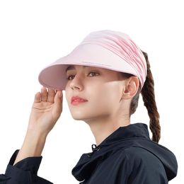 Brede rand hoeden ohsunny zon vizier bescherming cap anti-uv upf50 verstelbare mode zomer strand lege tophoed voor vrouwen haatwijd