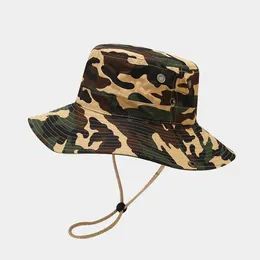 Hoeden met brede rand Outdoor Boonie Hat Ademend Vissen Zon Voor Heren/Vrouwen Emmer Stijlvol Zwart Jungle Unisex