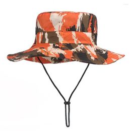 Chapeaux à bord large et camouflage Camouflage Cowboy Hat Outdoor Boonie UV Protection Men's Tactical Panama Hunting Randing Bucket
