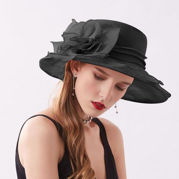 Chapeaux à large bord Para Mujer Sombrero Hombre Femmes Robe d'été Chapeau Feuille Fleur Douche Nuptiale Casquette