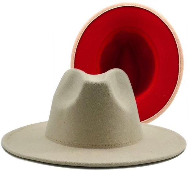 Large bord chapeaux Promotion 2021 Style enfant taille deux tons laine feutre Fedora chapeau classiques Vintage décontracté enfants automne casquettes