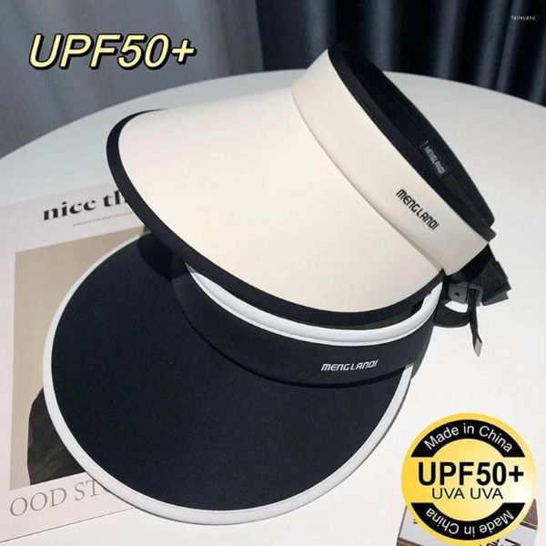 Chapeaux à bord large en soie écran solaire vide top cap plage simple de plage femme chapeau soleil uv protection été