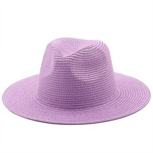 Brede rand hoeden Simple Girl Summer Panama hoeden voor vrouwelijke mannen Brim Beach Jazz Hat Koeling Dames Vissen Zonnestro -hoed G230227