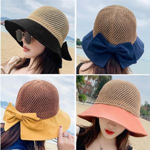 Brede rand hoeden eenvoudige panama opvouwbare floppy girls straw hat sun beach dames zomer uv bescherm reiskap dame vrouwelijk eger22