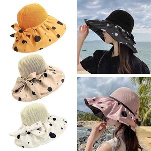 Brede rand hoeden zachte zomerzon emmer uv bescherming opvouwbare vlinder strandhoed