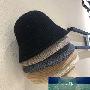 Wide Brim Hats Solid Color Felt Wool For Women Winter Autumn Warm Bucket Hat Fashion Vintage Girls Panama Fisherman Cap