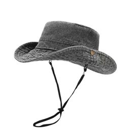 Hüte mit breiter Krempe Frühling 2023 Denim Solid Bucket Fisherman Outdoor Travel Sonnenhut für Männer und Frauen 116 G230603