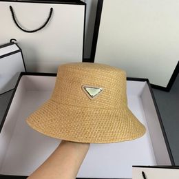 Chapeaux à large bord St Hat Designer Triangle Lettre Summer Beach Vacances Mode Casual Sun Caps Drop Livraison Accessoires Foulards Gants Dhoqh