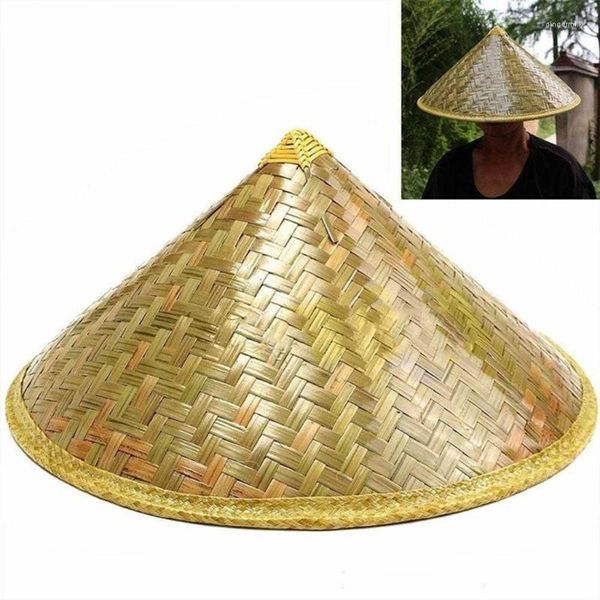 Chapeaux à large bord casquette de paille pour adultes Coolies chapeau hommes femmes respirant pêcheur bambou tissé pêche asiatique chapeaux