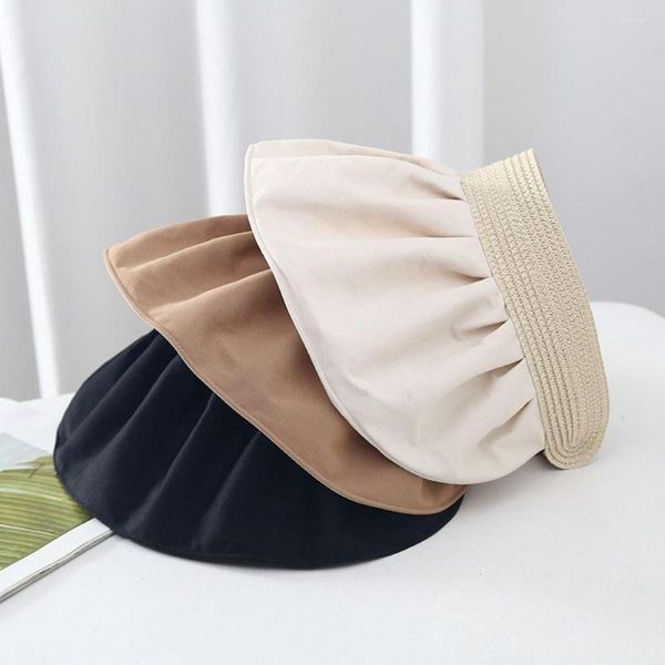 Sombreros de ala ancha estilo gorra visera para niña mujer sombrero grande protector solar tapa vacía verano