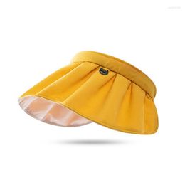 Chapeaux à bord large chapeau de cyclisme d'été avec UPF50 Protection solaire pour les femmes UV Top ouvert pour protéger le cou de visage à partir des rayons nocifs