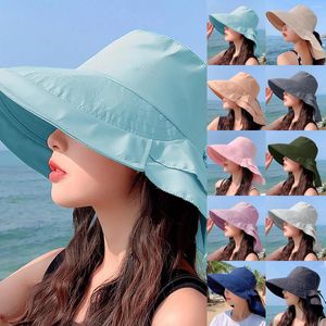 Chapeaux à bord large fedora d'été pour femmes chapeau de plage réglable pour hommes avec cordon