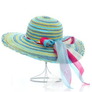 Chapeaux à large bord été disquette paille décontracté vacances voyage bord soleil plage pliable pour les femmes avec une grande tête large