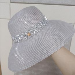 Brede rand hoeden zomer voor strandvrouwen transparante vizieren hoed caps uv UPF50 reisvouwbaar Eger22