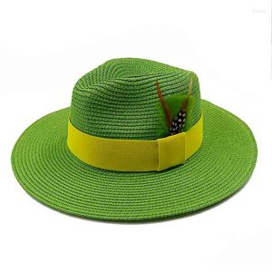 Brede rand hoeden zomer voor vrouwen kleurrijke acryl accessoires zon hoed buiten stro bescherming strand unisex bump top 2023