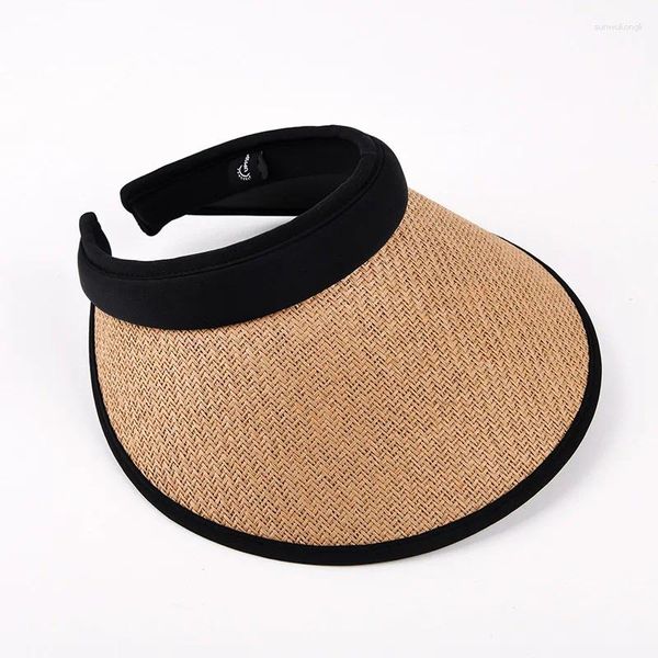 Sombreros de ala ancha verano para mujeres tapa vacía sombrilla transpirable protector solar grande sombrero de paja mujer viaje al aire libre sombrero para el sol casual