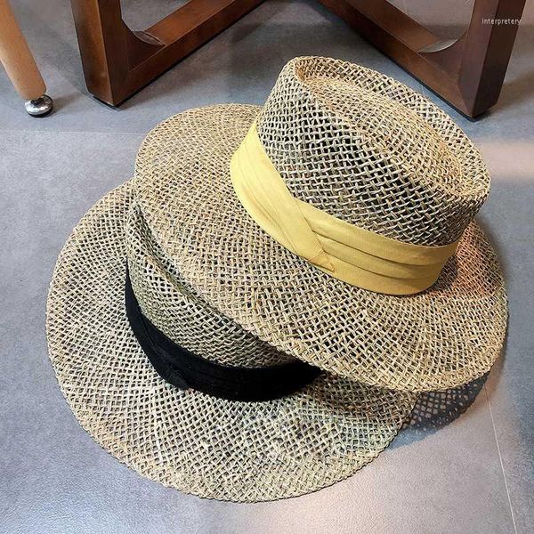 Chapeaux à large bord été pour femmes Protection solaire plage Chapeau De paille Sombreros De Sol Chapeau Paille Gorro Cappelli Da Sole CapWide