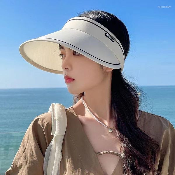 Sombreros de ala ancha de verano para mujer, protector solar para la cara, protección UV, sombrero abierto grande para exteriores