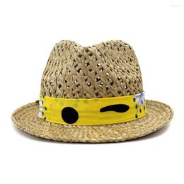 Brede rand hoeden zomer hoed fedora dames zon strand stro lint ademende jazz vakantie uv bescherming buiten cap accessoire voor dame