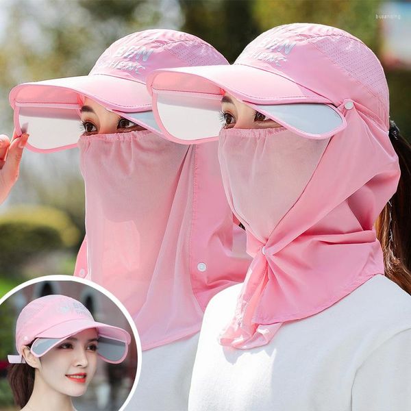 Sombreros de ala ancha, viseras de verano para mujer, protección solar, velo transpirable, cubierta para cara, ciclismo al aire libre, gorra con visera grande para mujer, sombrero para el sol