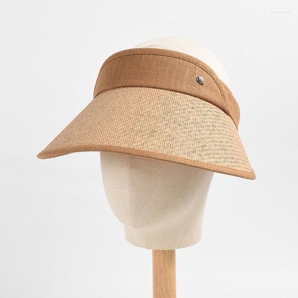 Chapeaux à large bord été grand chapeau haut de forme vide ruban nœud femmes soleil disquette plage pliable paille décontracté Panama extérieur Harajuku CapWide