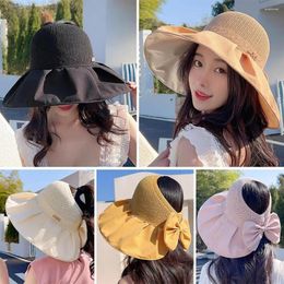 Chapeaux à large bord Summer Panama Hat Protection UV Straw Beach Cap Bucket Sun