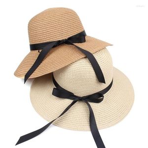 Chapeaux à large bord chapeau de paille d'été pour femmes grande plage soleil bloc pliable Protection UV Panama os arc