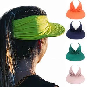 Sombreros de ala ancha Verano Sol Elástico Hueco Top Sombrero Anti-Ultravioleta Visera Gorras Viajes Vocación Vacaciones Playa Gorra de béisbol