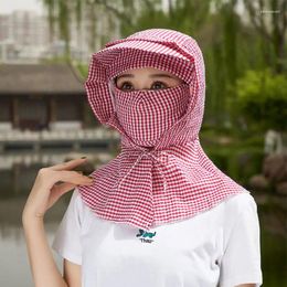 Chapeaux à large bord Chapeau de protection solaire d'été Anti-vent et poussière visage cou pour hommes femmes cyclisme ombrage travail en plein air