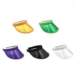 Chapeaux à large bord Été Pare-soleil Visières claires Écrans solaires Chapeau Plastique coloré Protections UV Femmes SunHat Golf