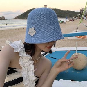 Brede rand hoeden zomer dunne ademende zonnebrandhoed Koreaans linnen grote emmer hoeden vrouwen bloemenvisser caps gorro piel p230311
