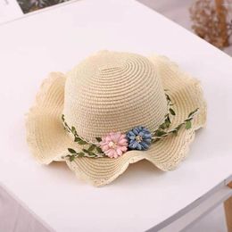 Chapeaux à large bord été femmes chapeau de paille fleur disquette Panama vacances pare-soleil visières en plein air crème solaire pliable plage chapeau de soleil