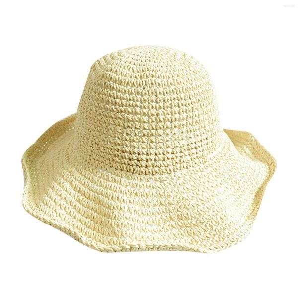 Chapeaux à large bord soleil pour femmes chapeau plage pliable pliable casquette voyage été piscine vieux à la recherche
