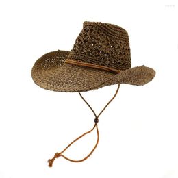 Brede rand hoeden zon hoed vrouwen zomer cowboy panama strak strand touw ademende buitenkap accessoire voor dame