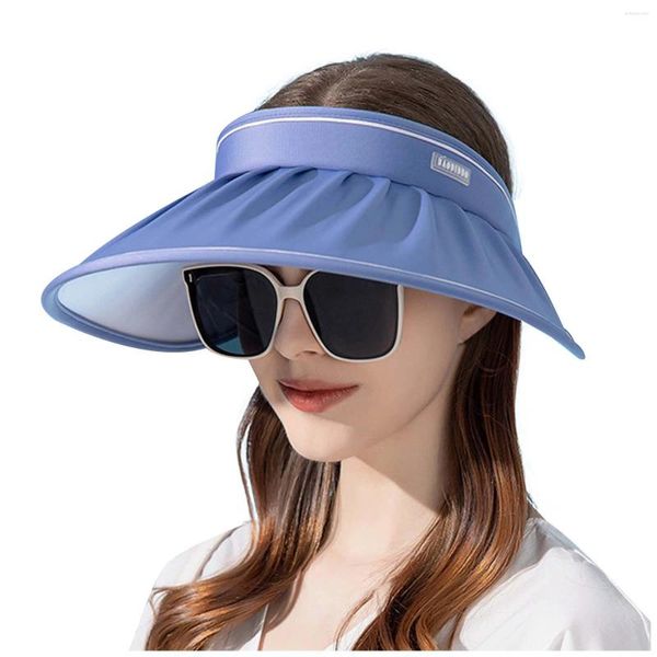 Chapeaux à bord large sunhats pour femmes dames top coquille de top le chapeau de soleil d'été avec grand upf 50 baquet de style hremptable casquette de travail