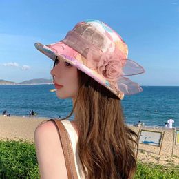 Brede rand hoeden zonnebrandcrème zomerzon emmer hoed ademende buitenvissen met modieuze alle stijl Kapelusz damski lato